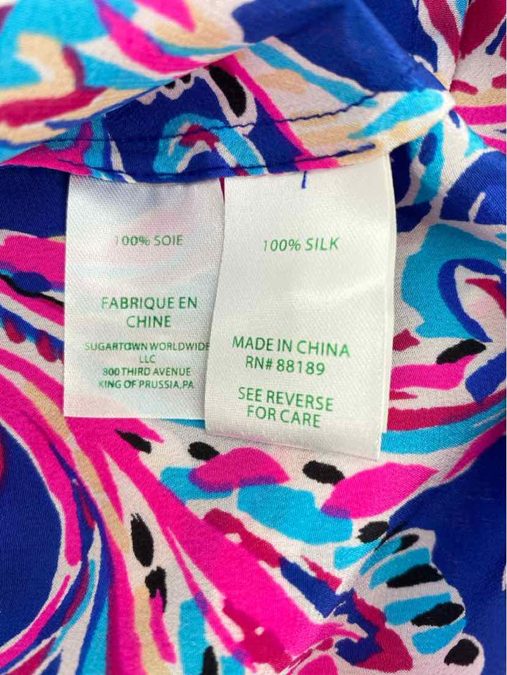 Size XS Lilly Pulitzer Multi-Color Silk Shirt