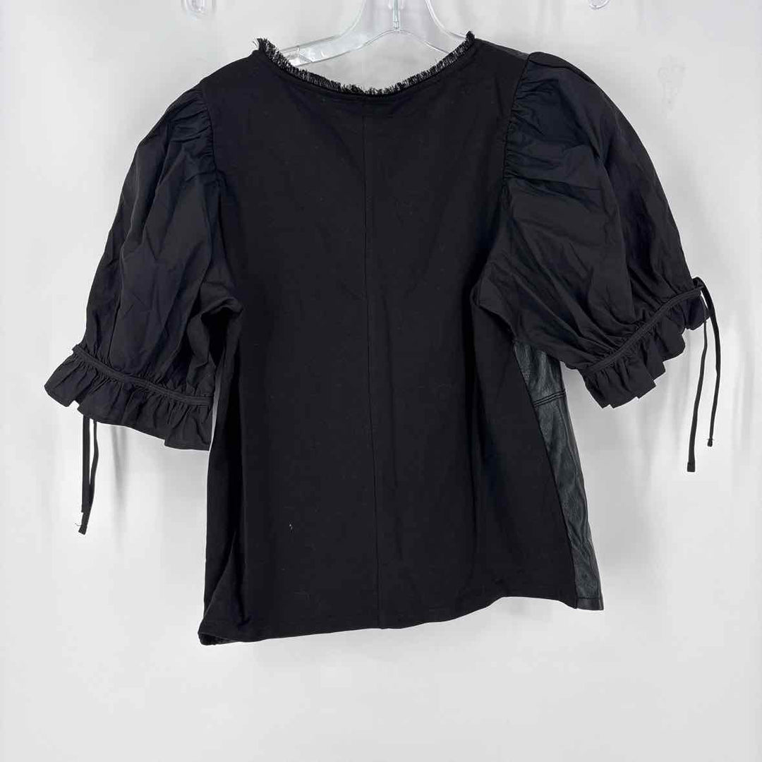 Size M MELISSA NEPTON Black Leather Shirt