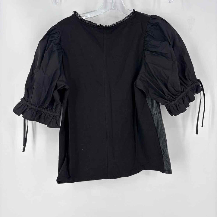 Size M MELISSA NEPTON Black Leather Shirt