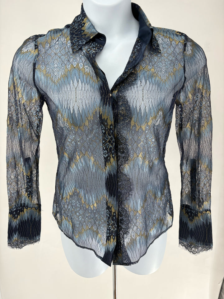 Size S Ramy Brook Blue Lace Shirt