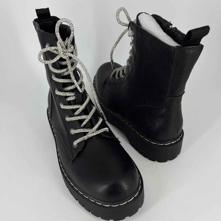 Shoe Size 9 Black Faux Leather Boots