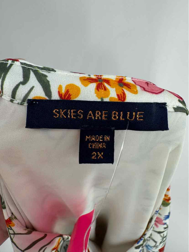 Size 2X SKIES ARE BLUE Multi-Color Dress
