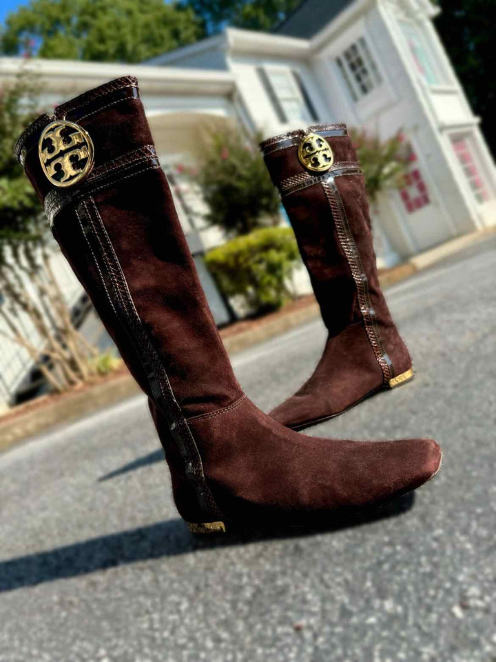 Shoe Size 8 Tory Burch Brown Suede Boots