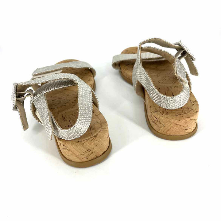 Shoe Size 7.5 Silver Faux Leather Sandals