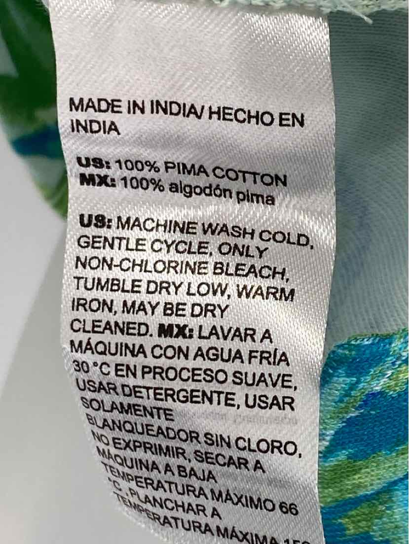 Size L Chico's Green Print Shirt