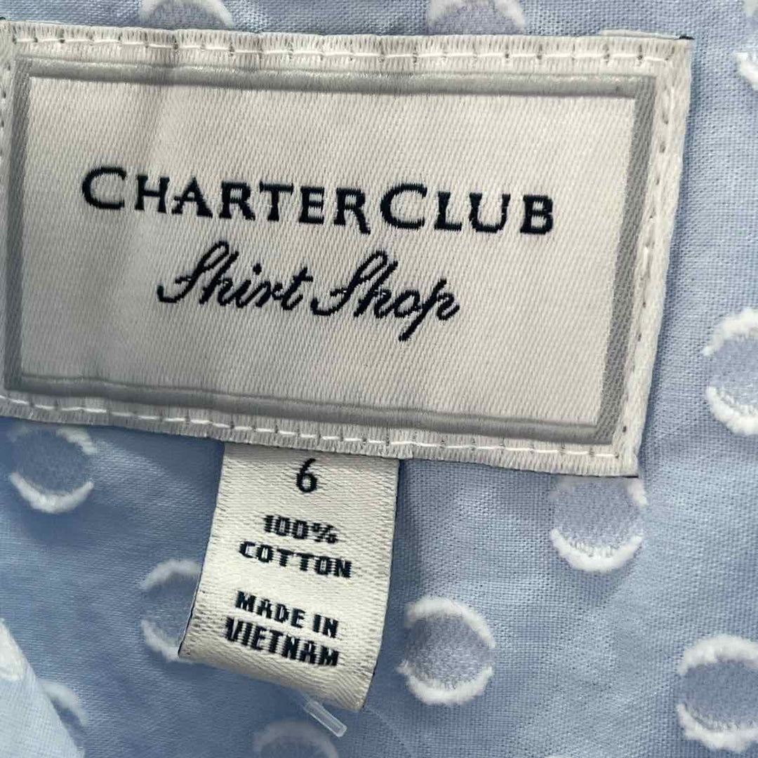 Size 6 CHARTER CLUB Blue Print Shirt