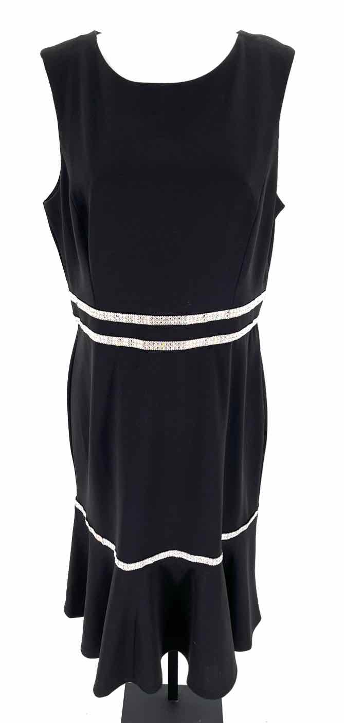 Size 14 R&M RICHARDS Black Rhinestone Dress