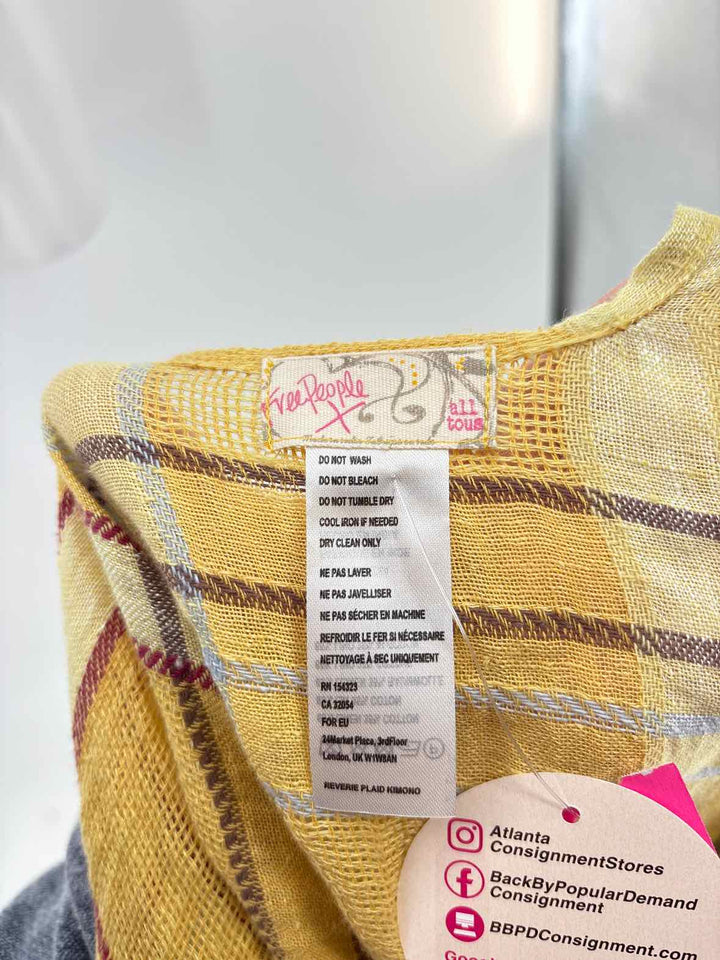 Size One Size FREE PEOPLE Yellow Print Shirt