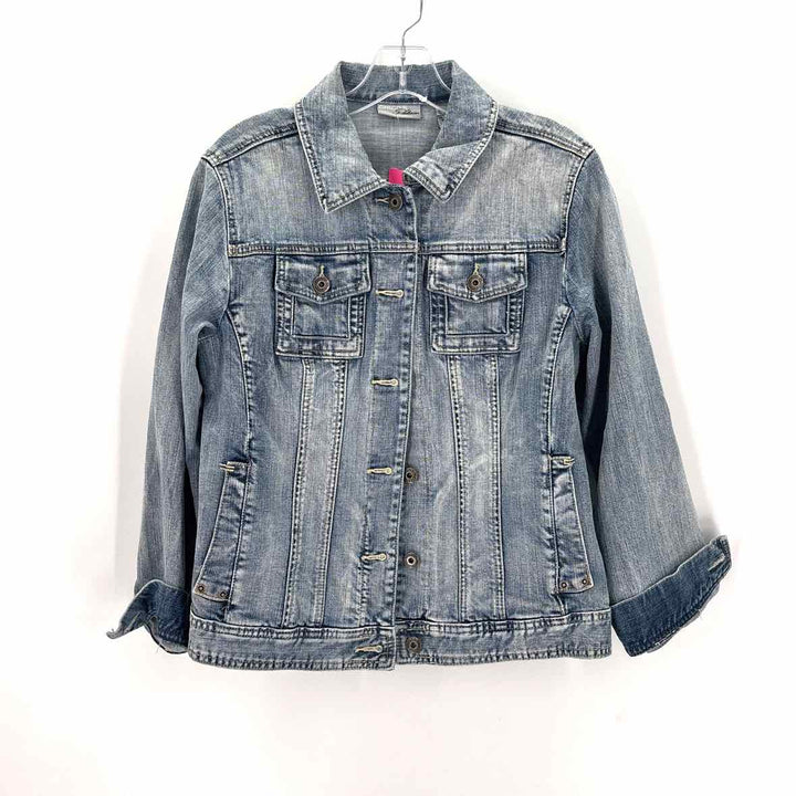 Size 1 Chico's Light Blue Denim Jacket
