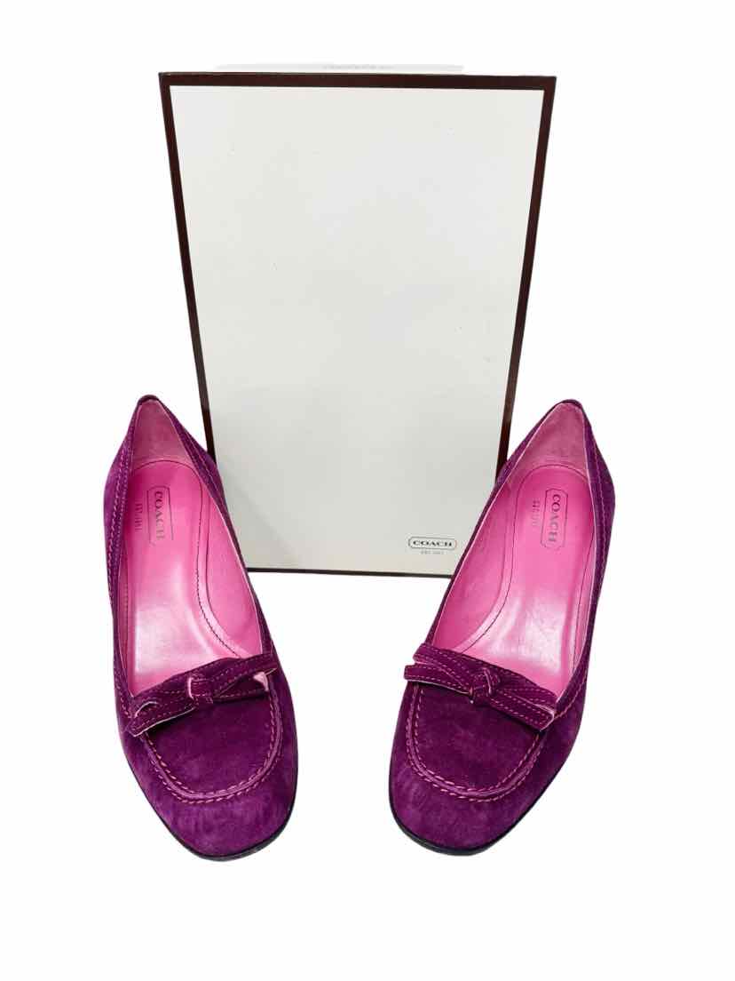 Shoe Size 7.5 Coach Purple Suede Heels