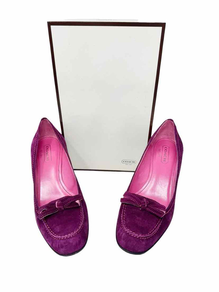 Shoe Size 7.5 Coach Purple Suede Heels