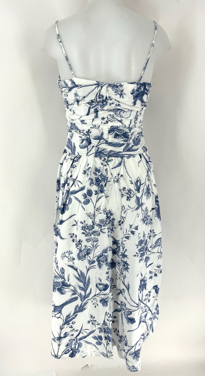 Size 6 LOFT White Print Dress