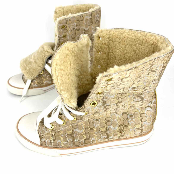 Shoe Size 7.5 Coach Gold Sneakers