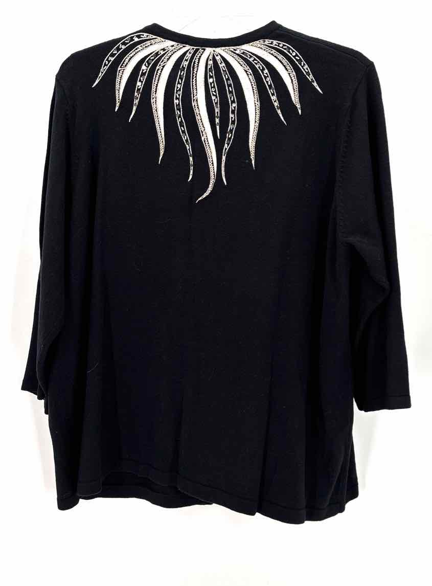 Size 1X BOB MACKIE Black Knit Sweater