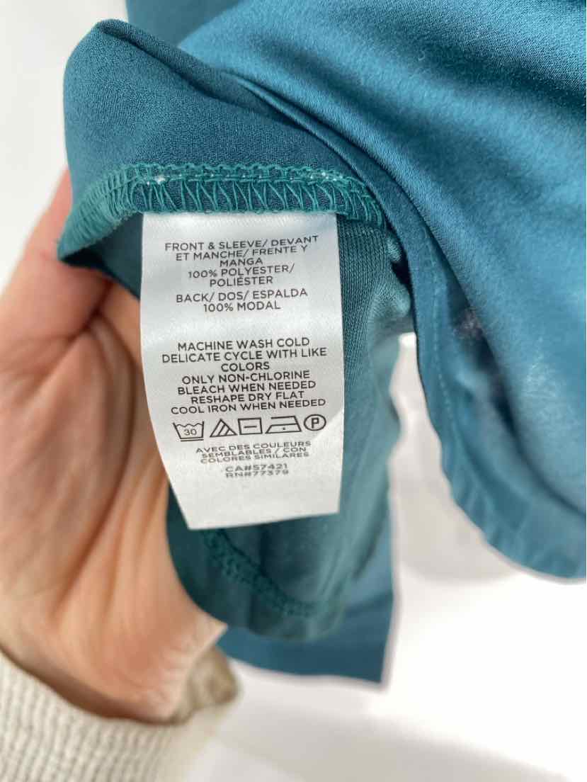Size L Ann Taylor Green Silk Shirt