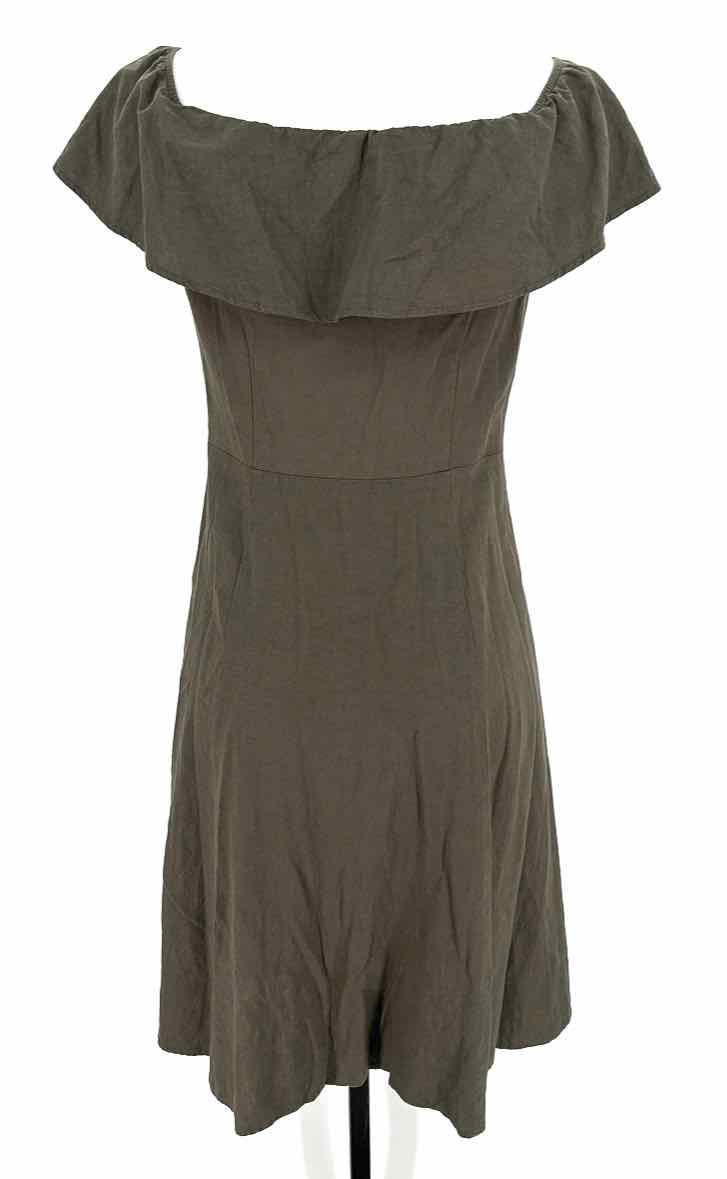 Size 8 SAKS FIFTH AVENUE Olive Linen Dress