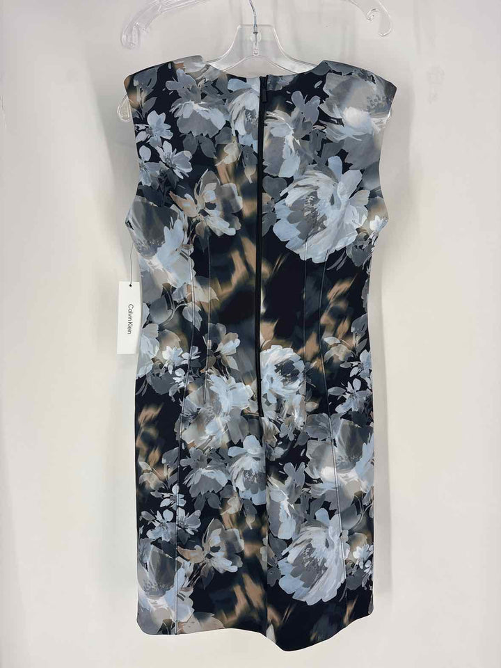 Size 8 Calvin Klein Blue Print Dress