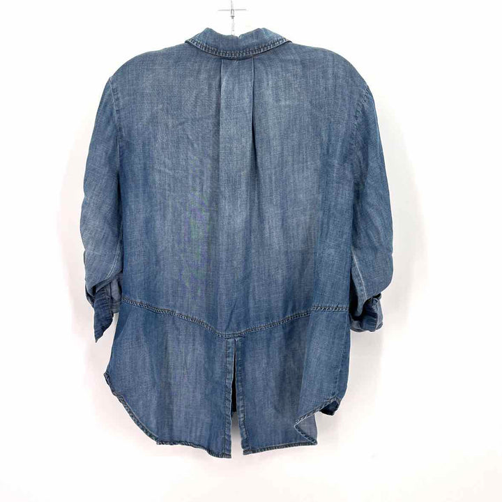 Size M CLOTH & STONE Blue Tencel Chambray Shirt