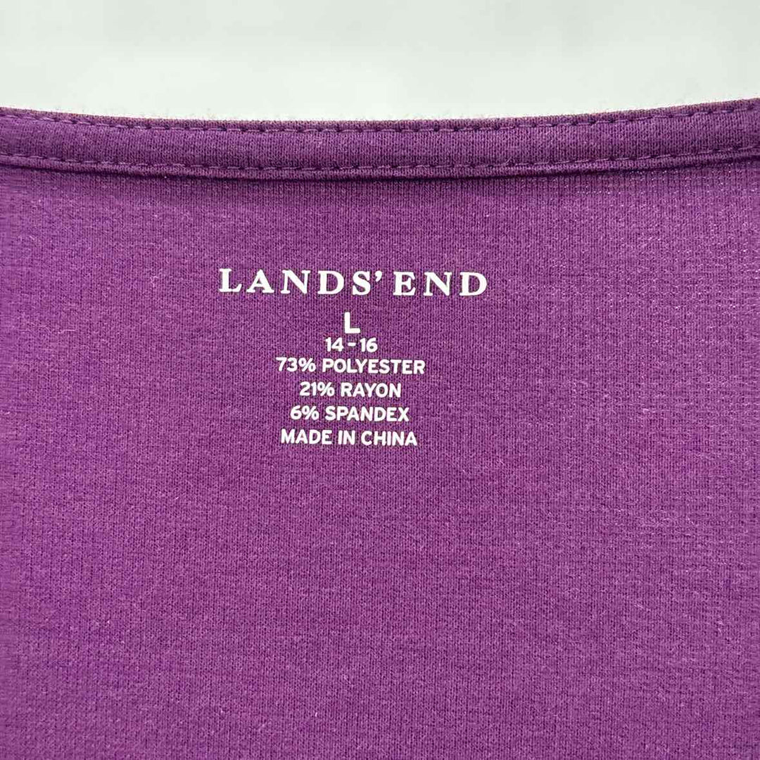 Size L LAND END Purple Cotton Dress