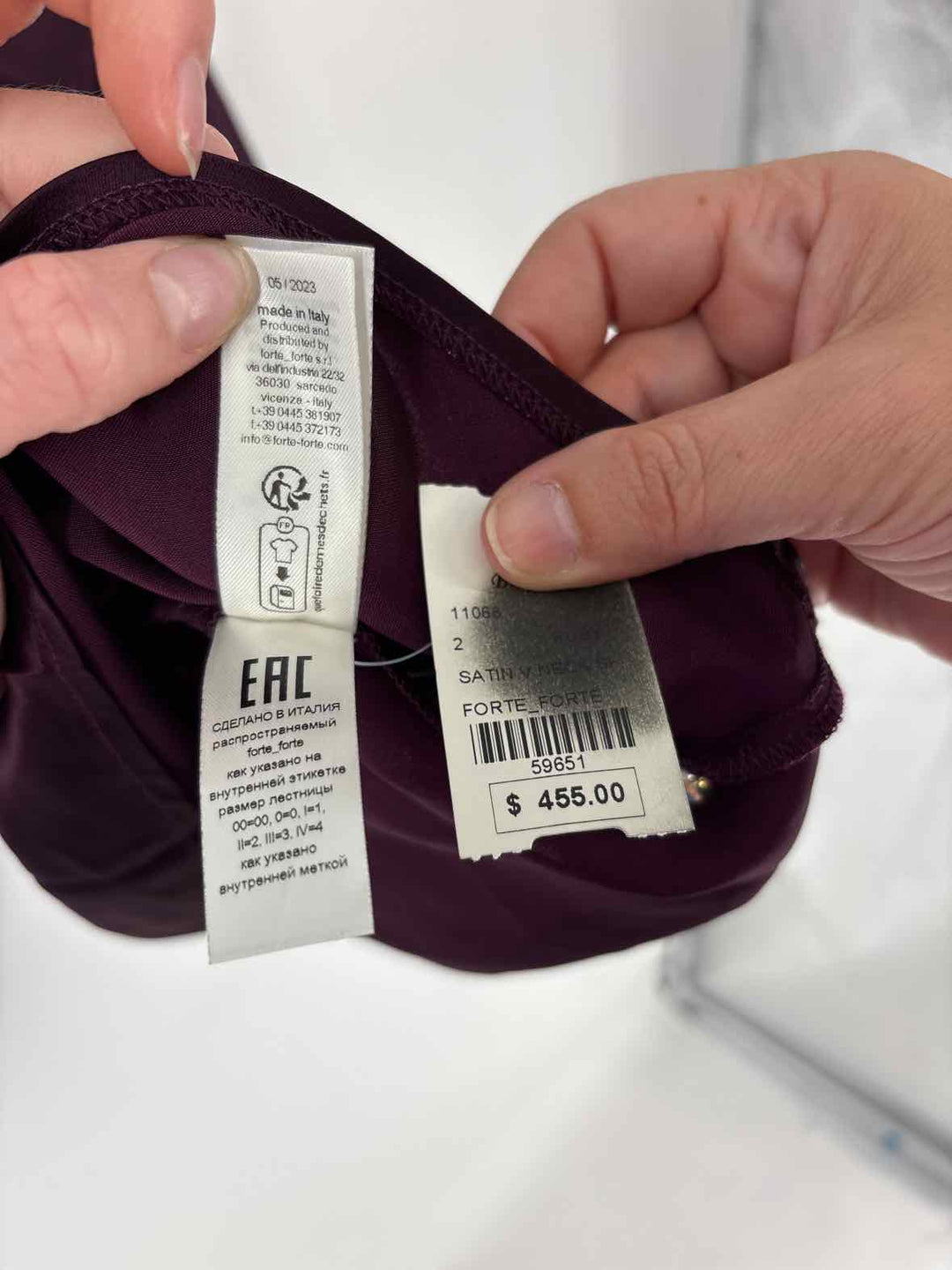 Size M Purple Silk Shirt