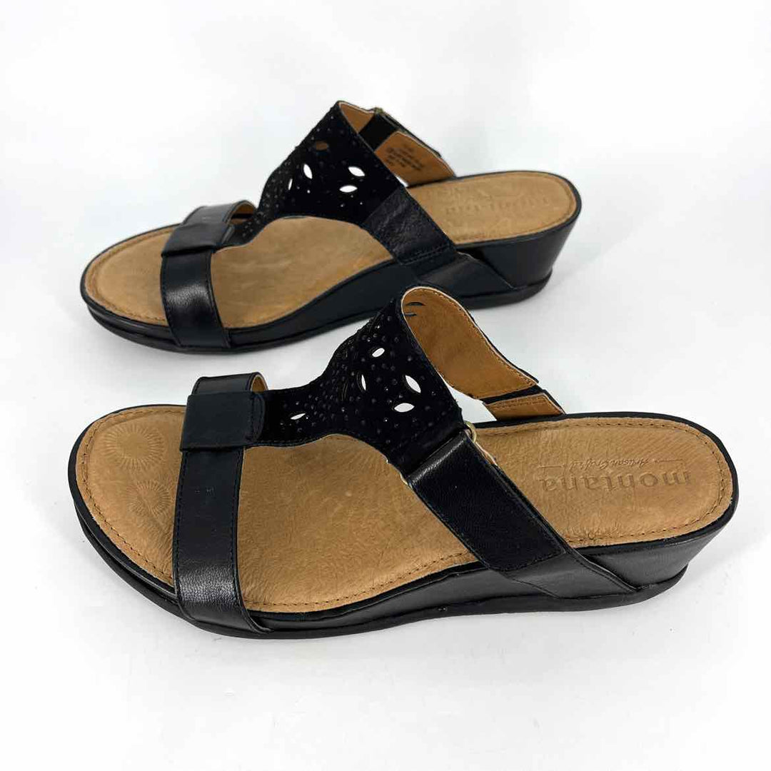 Shoe Size 10 Black Leather Wedge