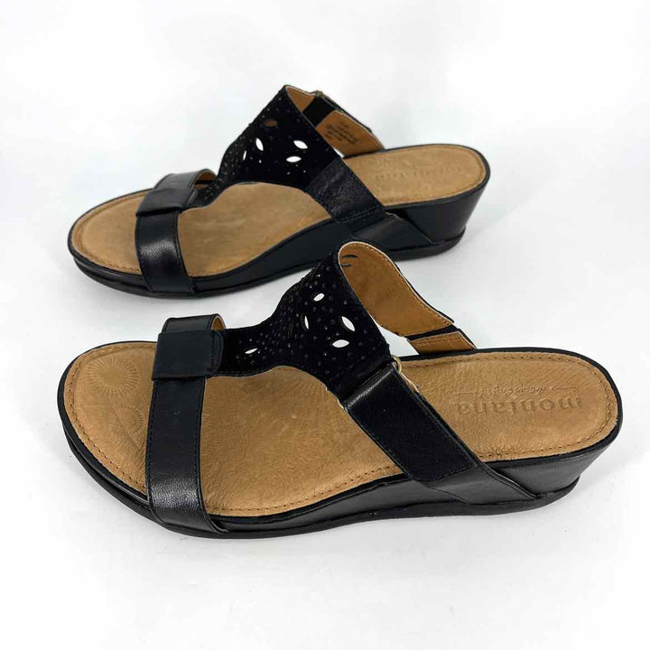 Shoe Size 10 Black Leather Wedge