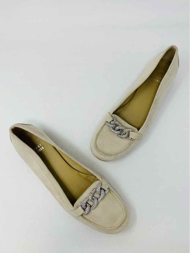 Shoe Size 8 Stuart Weitzman Cream Suede Flats