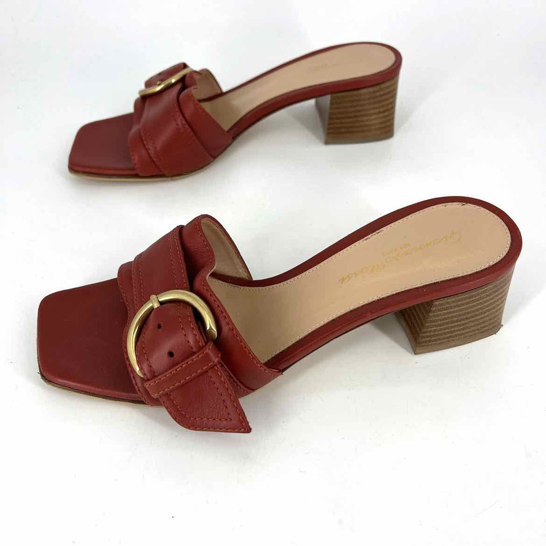 Shoe Size 5.5 GIANVITTO ROSSI Red Leather Sandals