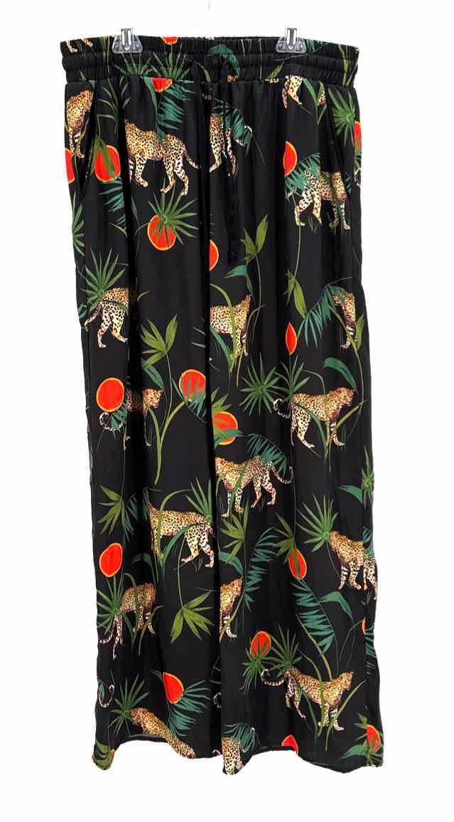 Size M MILLY Black Print Pants