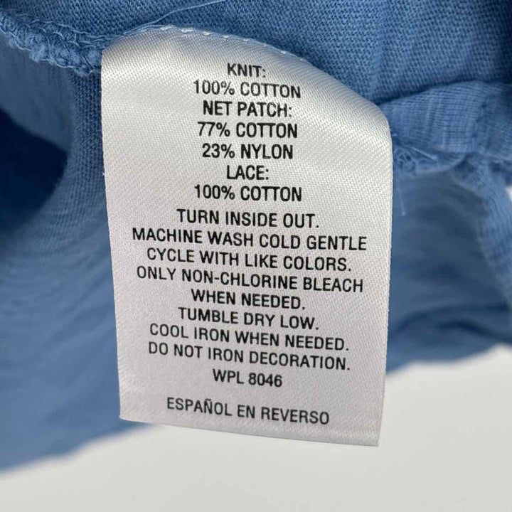 Size XL JM COLLECTION Blue Lace Shirt