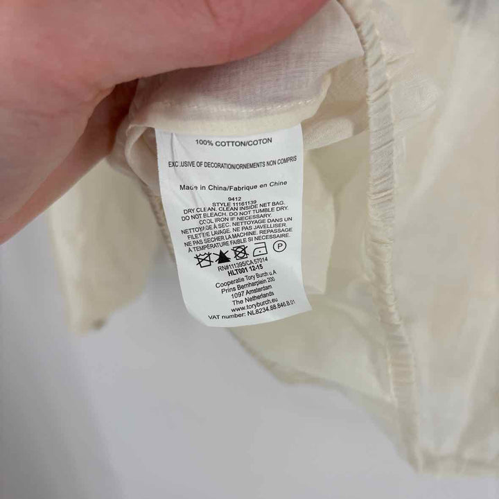 Size 0 Tory Burch Cream Shirt