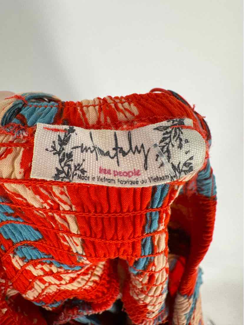 Size S FREE PEOPLE ORANGE PRINT Dress