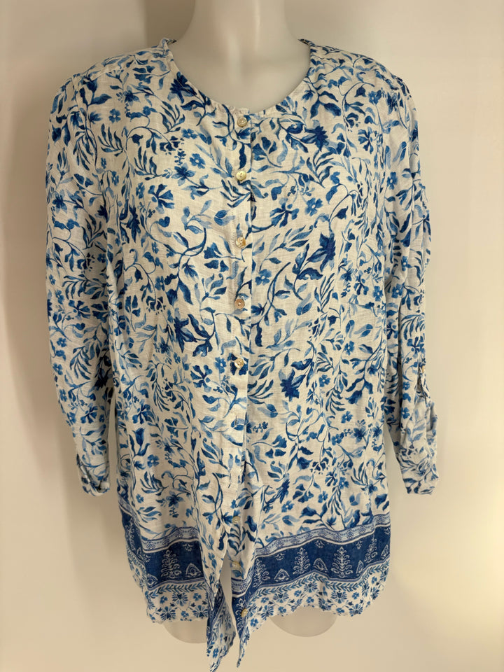 Size 1X JOIE Blue Print Shirt