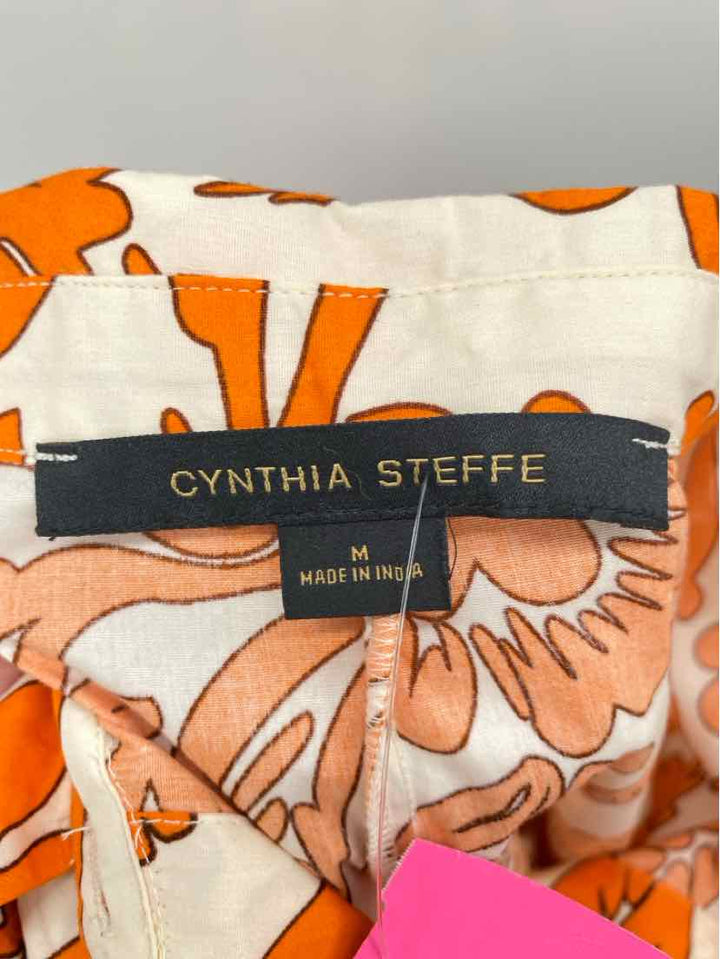 Size M CYNTHIA STEFFE ORANGE PRINT Dress