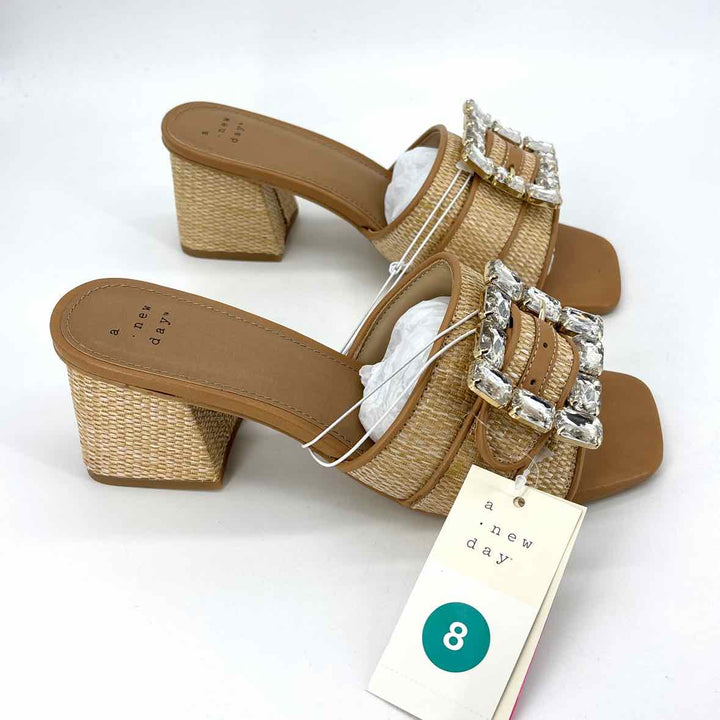 Shoe Size 8 A NEW DAY Tan Straw Sandals
