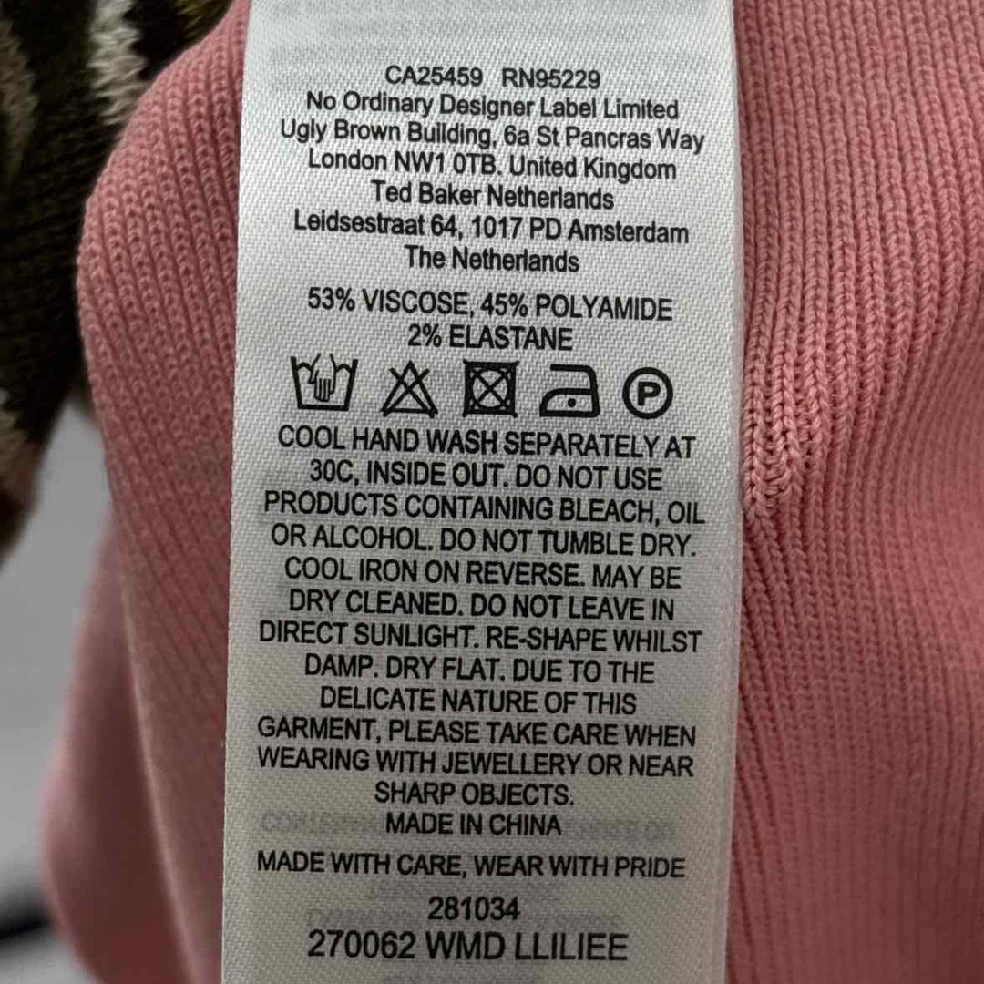 Size 3 TED BAKER Pink Knit Dress