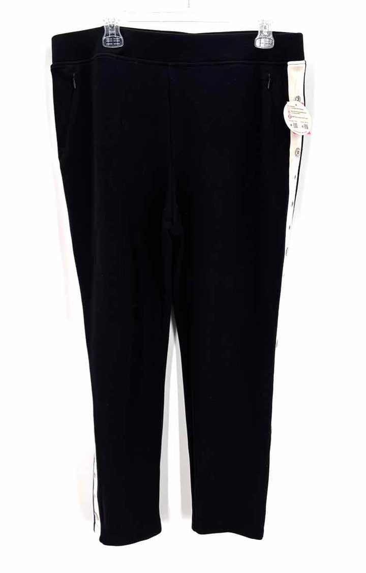 Size L Chico's Black Knit Rhinestone Pants