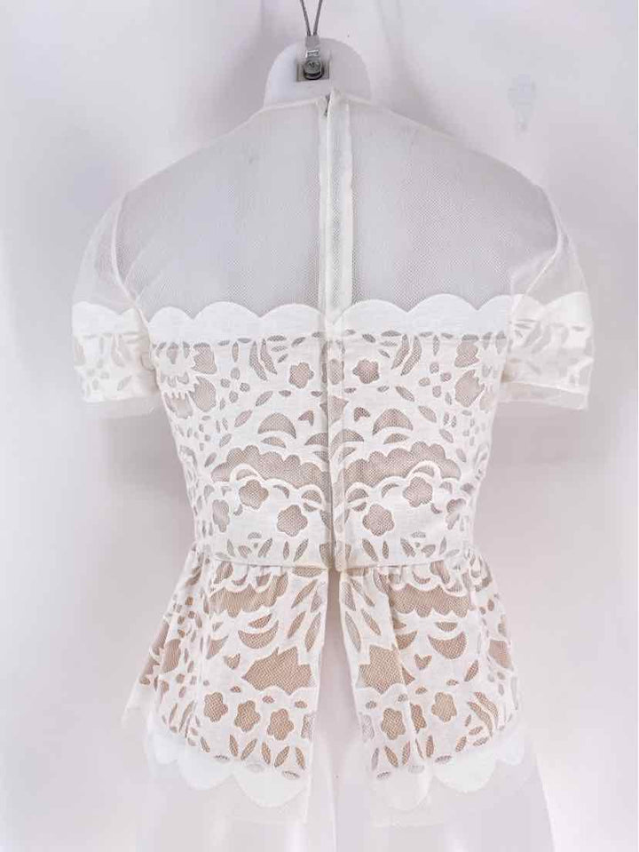 Size XS BCBG White Lace Shirt