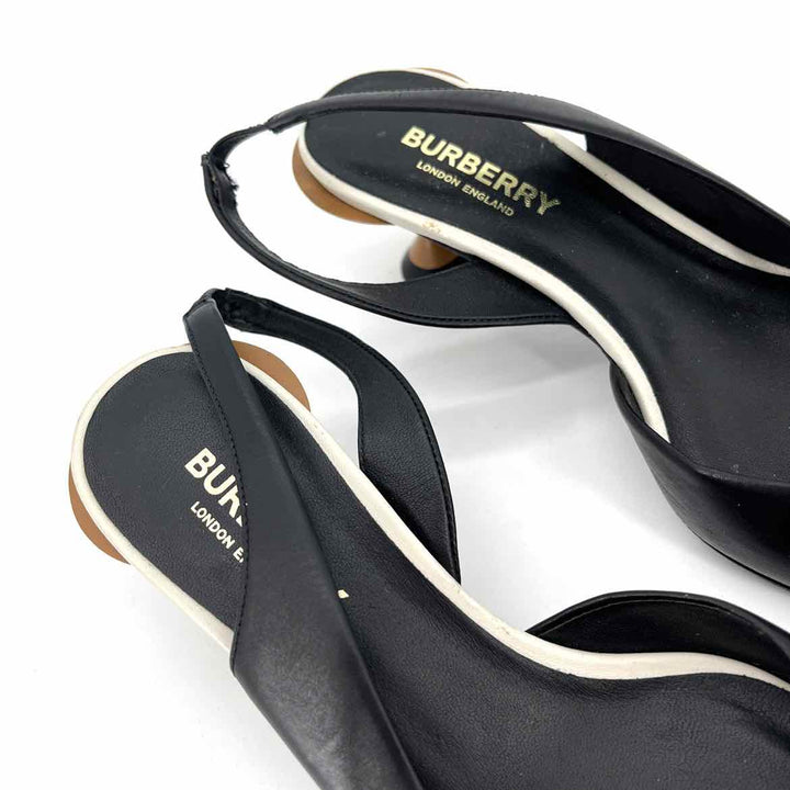 Shoe Size 35 Burberry Black Leather Luxury - Pumps