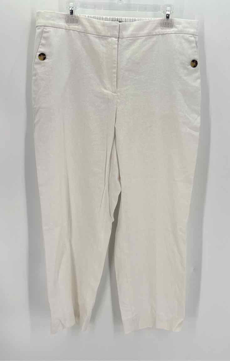 Size 16 J Crew White Linen Pants