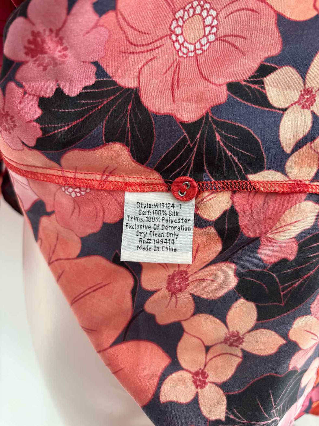 Size XL Johnny Was Peach Silk Shirt
