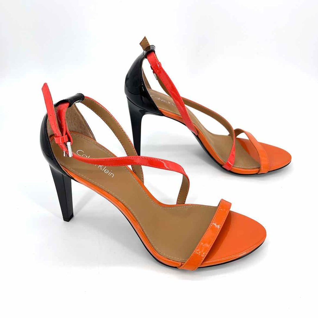 Shoe Size 7.5 Calvin Klein Orange Patent Sandals