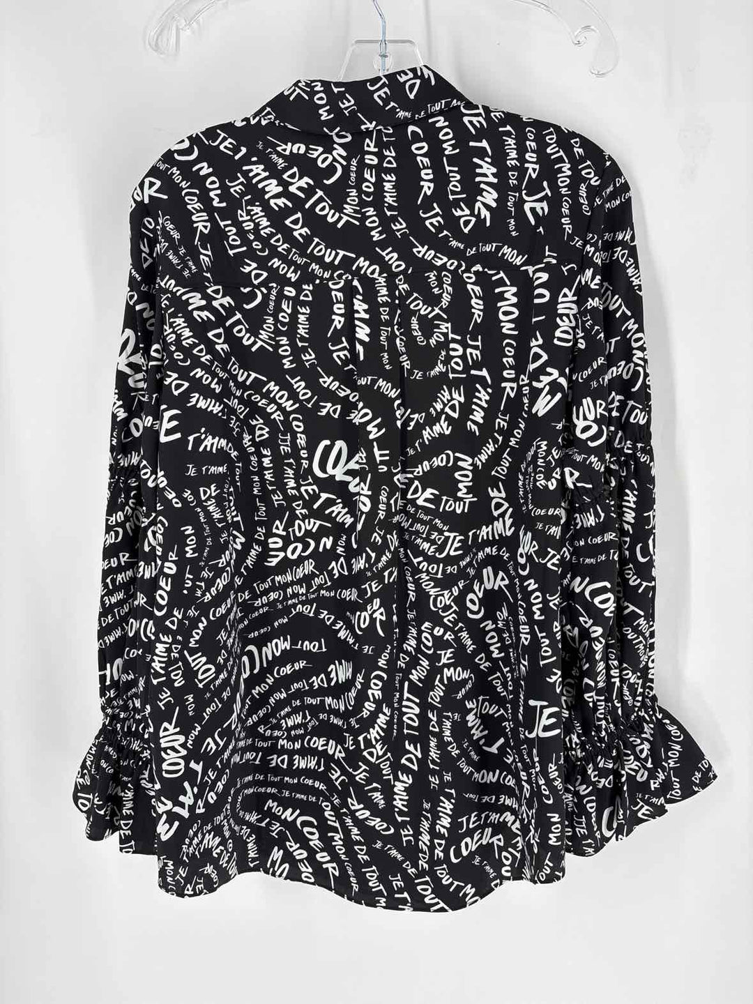 Size L CINQ DE SEPT Black Sateen Shirt