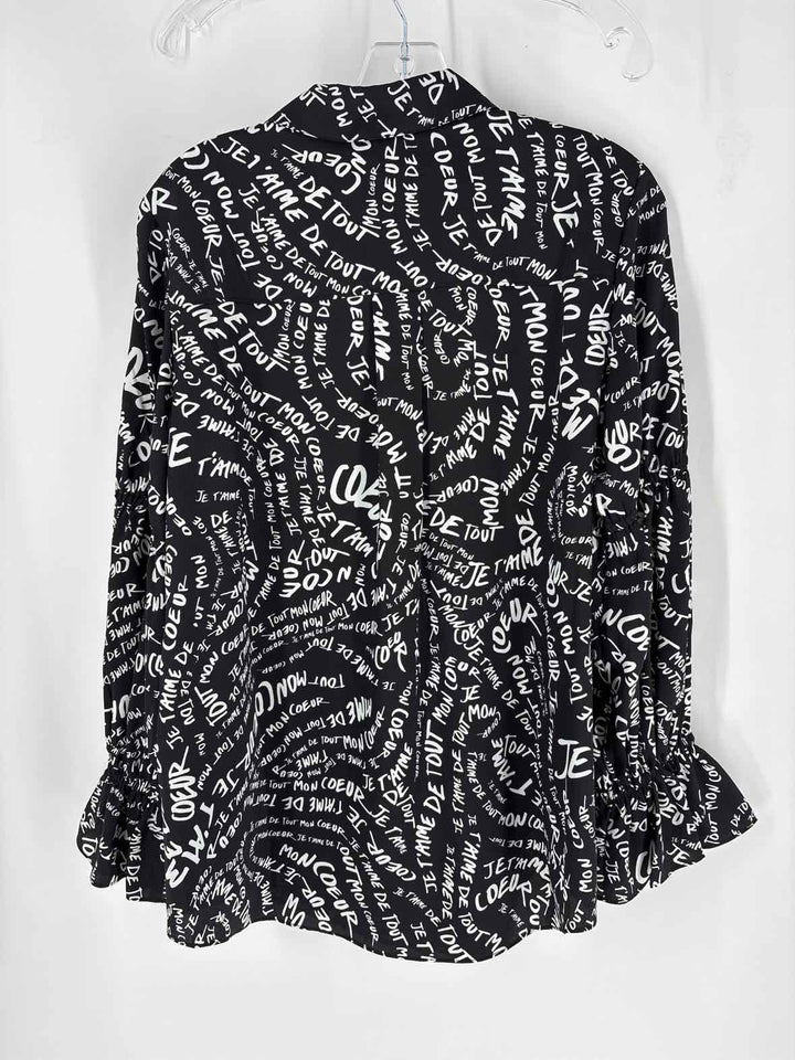 Size L CINQ DE SEPT Black Sateen Shirt