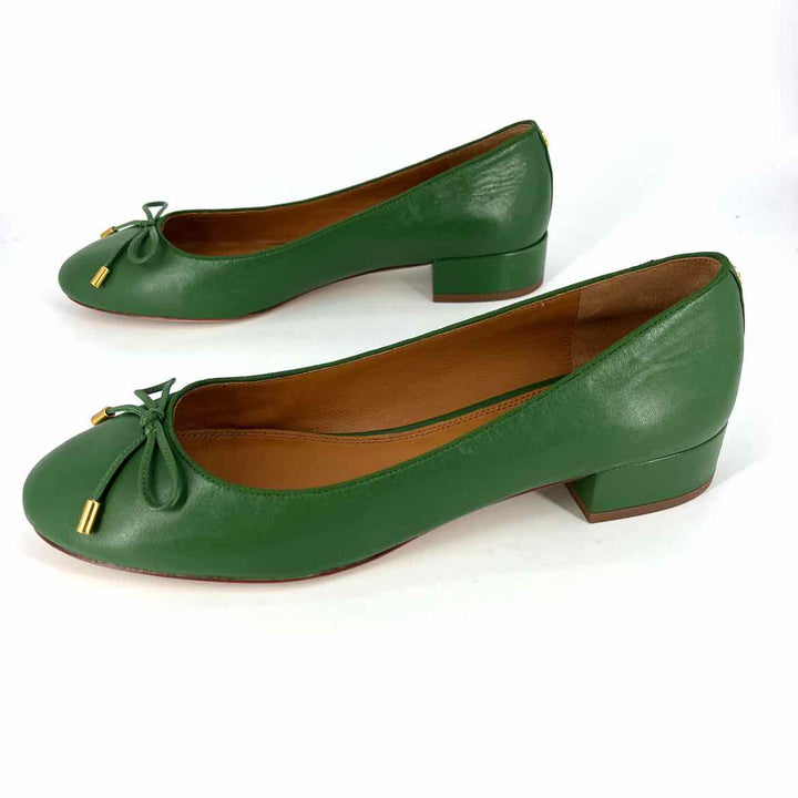 Shoe Size 10 Tory Burch Green Leather Flats