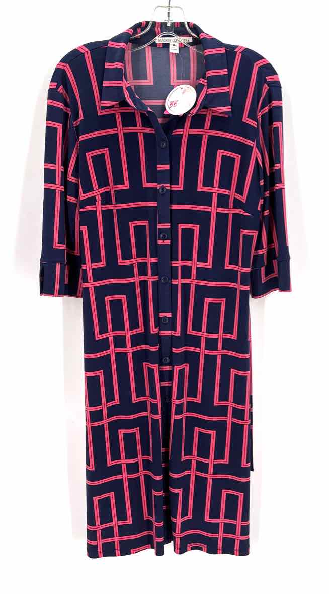 Size 14 MAGGY LONDON Navy Print Dress