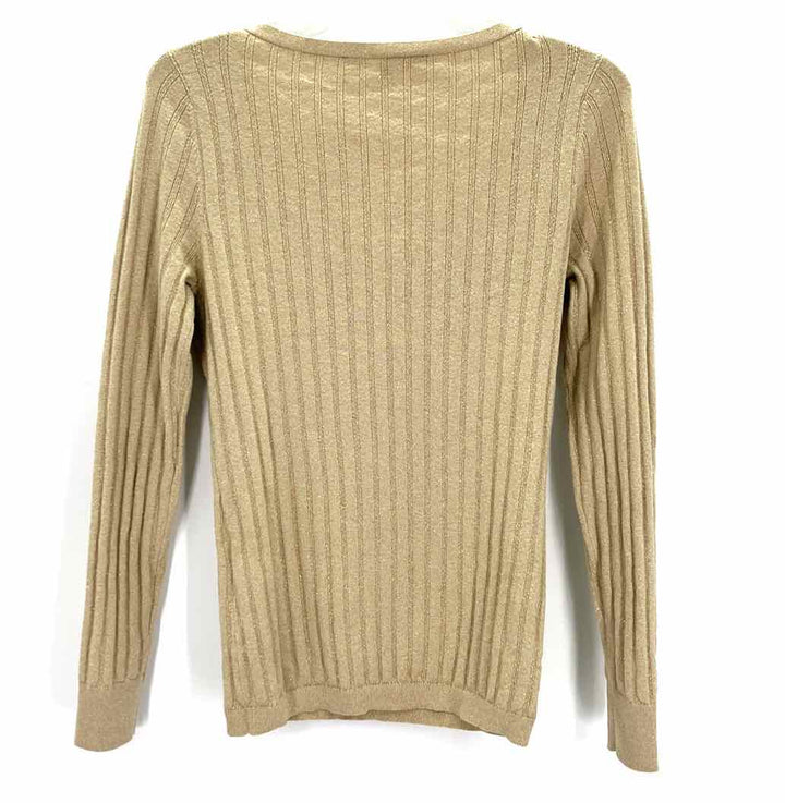 Size M White House Black Market Gold Knit Sweater