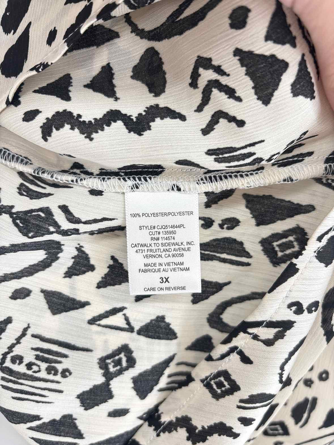 Size 3X PLEIONE Cream Shirt