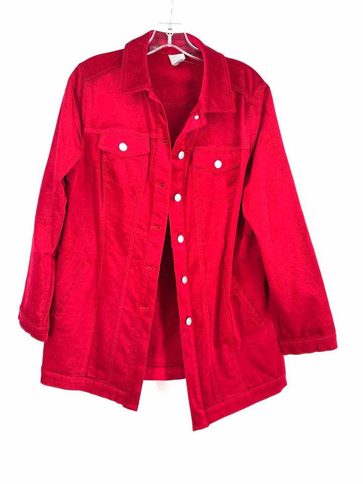 Size M Chico's Red Velour Blazer