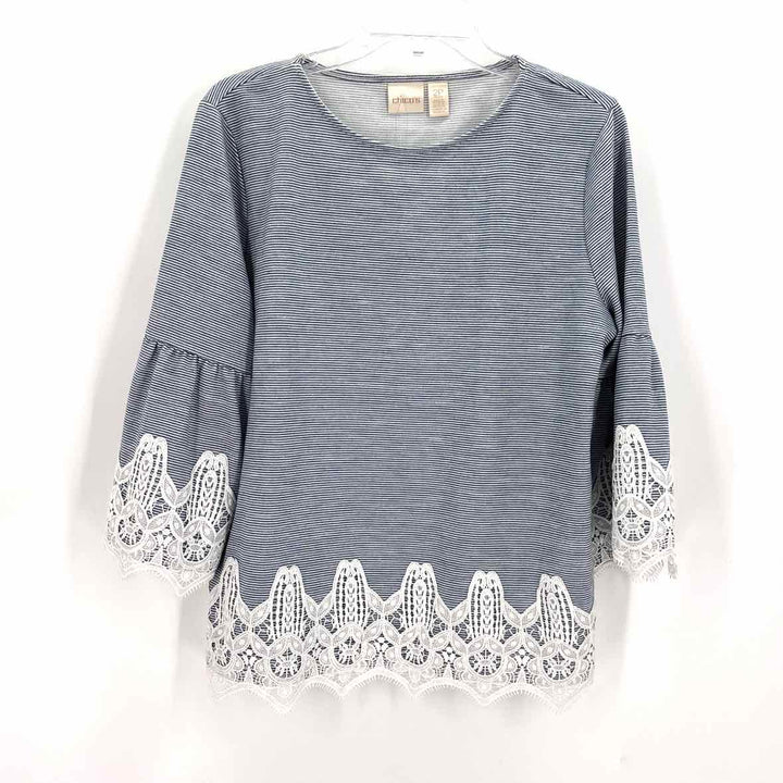 Size L Chico's Multi-Color Knit Lace Shirt
